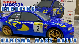 Carisma m48s 1/8 rally car unboxing overview Subaru wrc 1997 Collin McRae brushless .