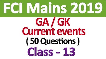 FCI Mains 2019 GK General Awareness Class 13 | FCI Mains Mock Test | FCI Mains Exam Preparation