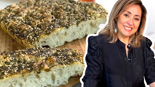 Zaatar Focaccia | Oven Baked Italian Bread with Olive Oil and Herb Crust