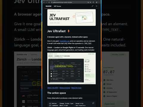 Jev Ultrafast: a browser agent that never generates a coordinate or a selector