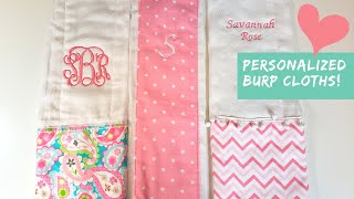 Personalized Burp Cloth Tutorial! Great baby shower gift!