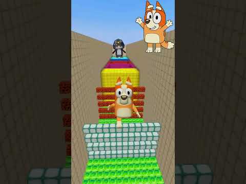 Bluey And Block Jump Challenge 💀🤯😍 #bluey  #minecraft #roblox