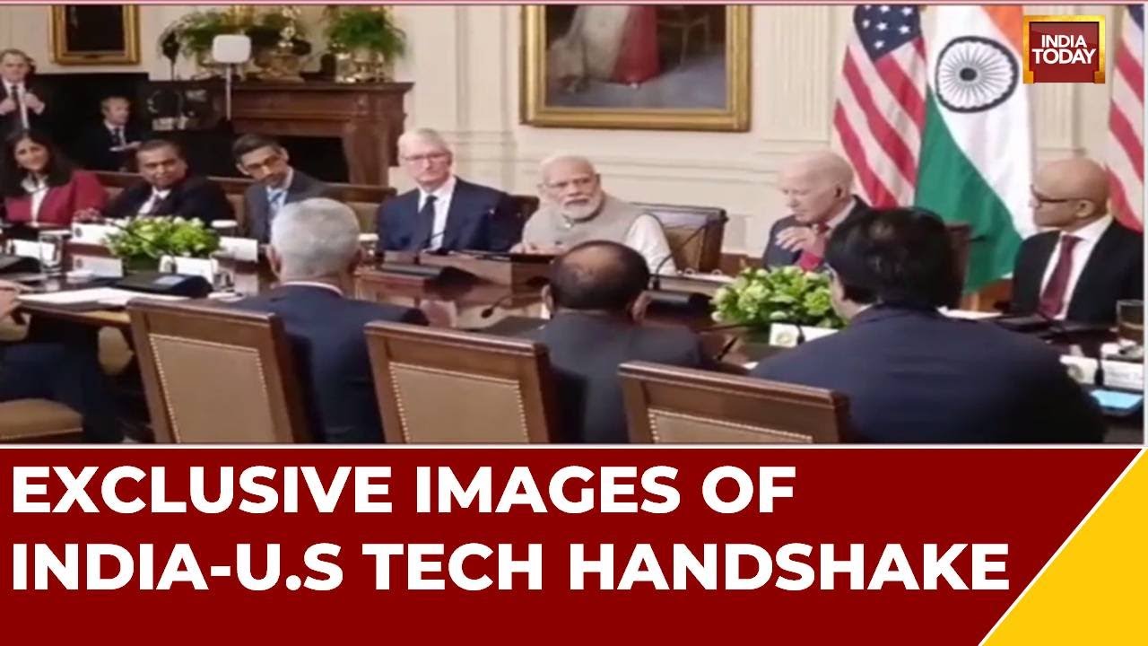 Exclusive Images Of India-U.S Tech Handshake Event | Modi  & Biden Meet Top Tech CEOs At White House