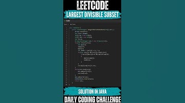 LeetCode : 368. Largest Divisible Subset💛🖤Solution link👆🏻🔗 #leetcode #java #trending #coding #shorts