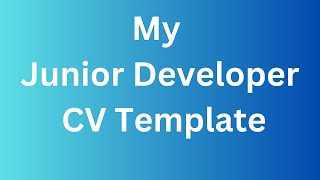 Junior Web Developer - My CV template by Chris Cooper 272 views 1 year ago 22 minutes