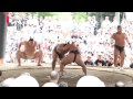 弥彦神社で土俵開き、横綱日馬富士が土俵入りを披露