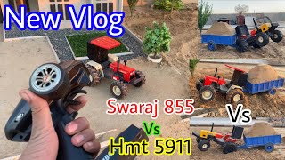 Swaraj 855 vs hmt 5911 homemade tractor power with Trolley #newvideo #youtube #homemade