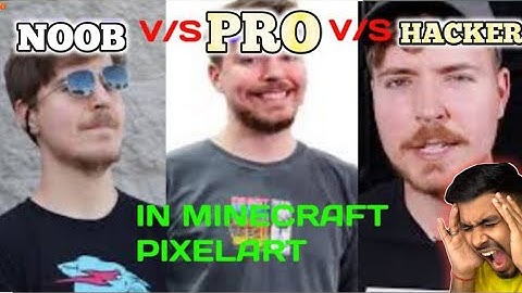 🥵🥵 I MADE @MrBeast PIXELART noob vs pro vs hacker #minecraft #minecraftpe #minecraftpixelart#mcpe