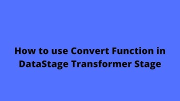 How to use Convert Function in DataStage Transformer Stage | DataStage Training | @+91 937 936 5515