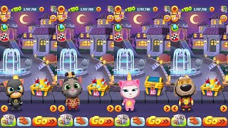 SPEEDRUN⚡ GINGER VS TOM VS ANGELA VS BEN - TALKING TOM GOLD RUN (GAMEPLAY) | A12 GAMES #266