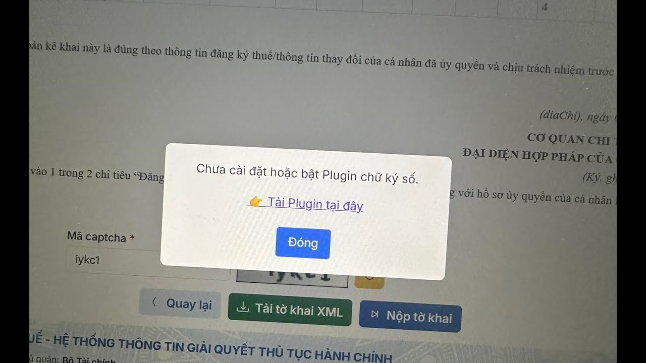 ⭕Lỗi ký nộp tờ khai trên (Dichvucong.gdt.gov.vn) - Chưa cài đặt hoặc bật Plugin chữ ký số