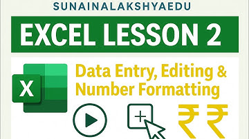 Free excel course lessson 2  data entry, editing and number formatting