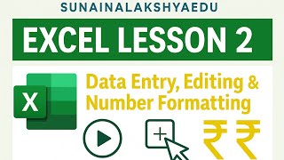 Free excel course lessson 2  data entry, editing and number formatting