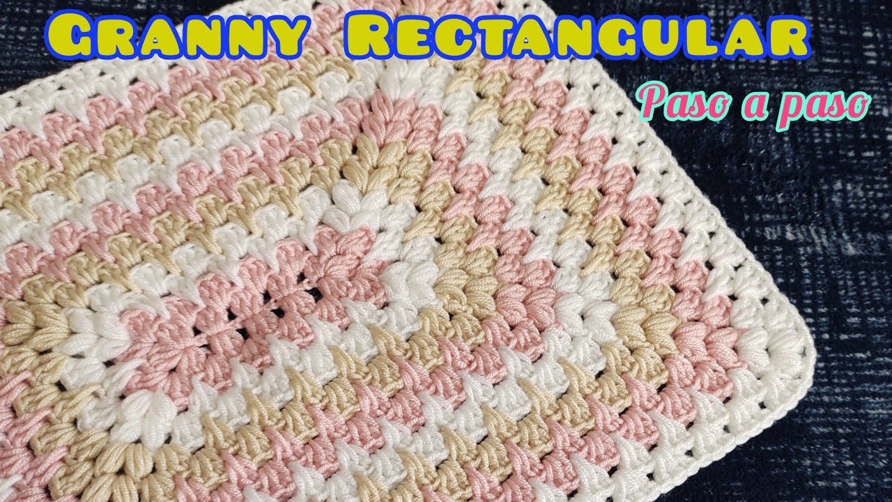 granny rectangular a crochet rectángulo tejido mantas de bebe fundas de cojines o almohadas
