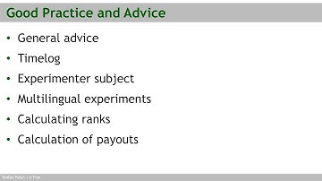 Good practice and advice | z-Tree online course