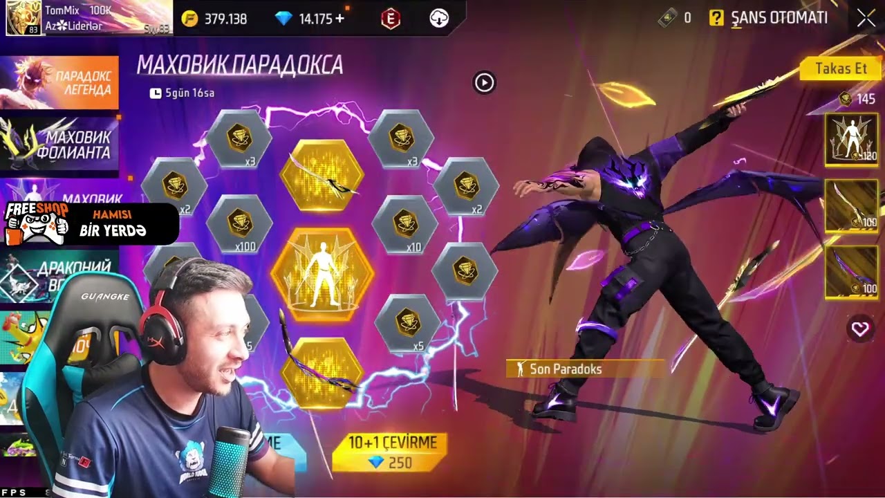 EFSANEVI PARADOKS SETI 15000 ELMAS HARCAMA FREE FIRE