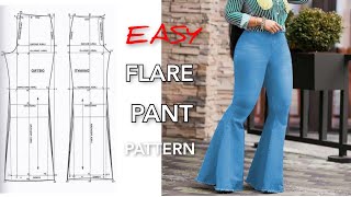 How to make a Bell Bottom Trouser || Pant Tutorial || Flared trouser DIY