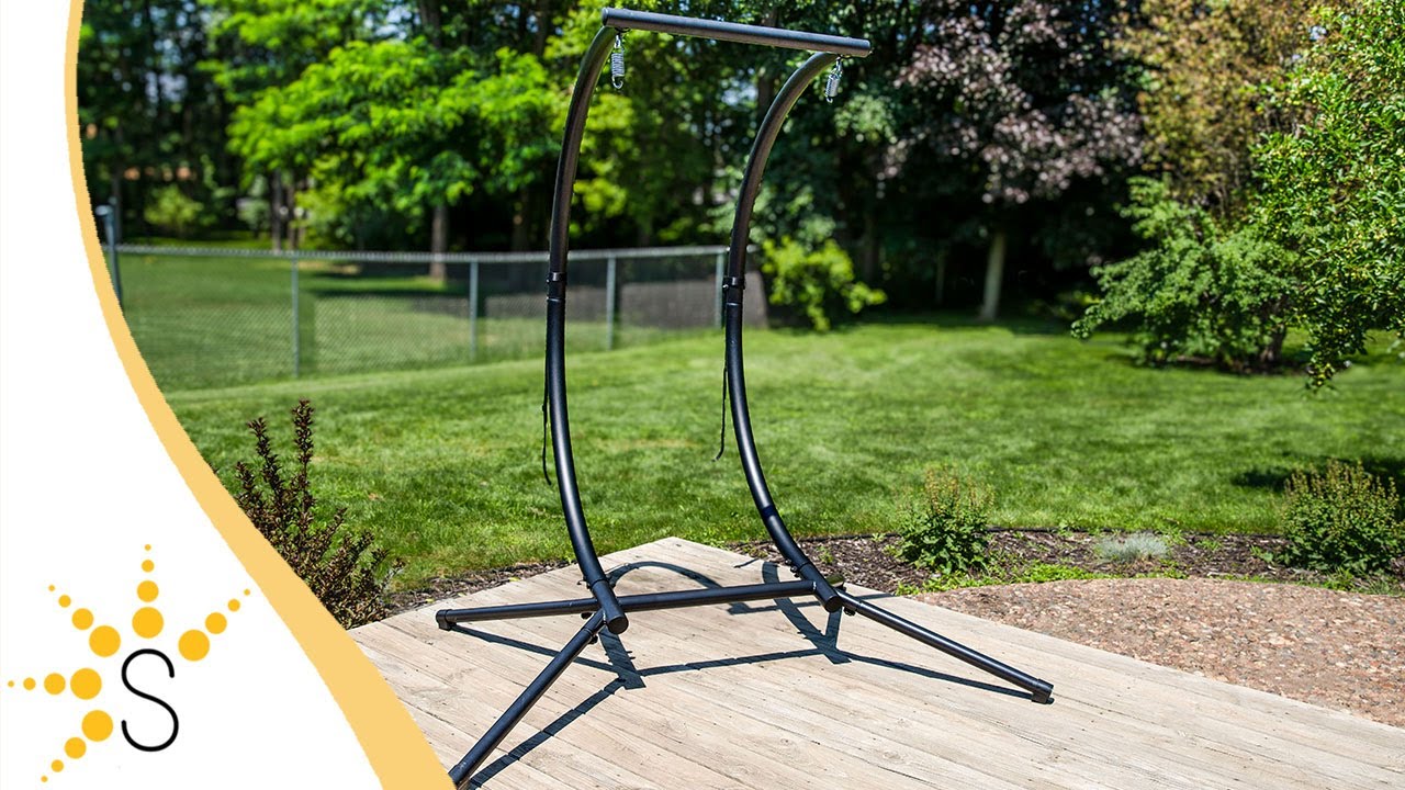 Sunnydaze Double Outdoor Egg Chair Stand - Black Steel-DL-844