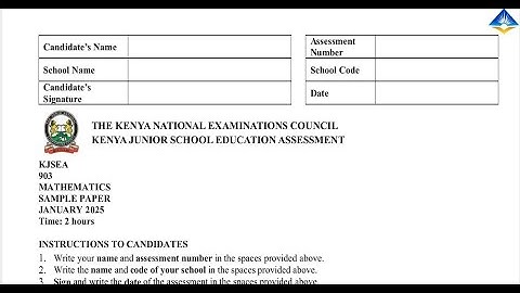 KJSEA MATHS 903 SAMPLE EXAMINATIONS 2025