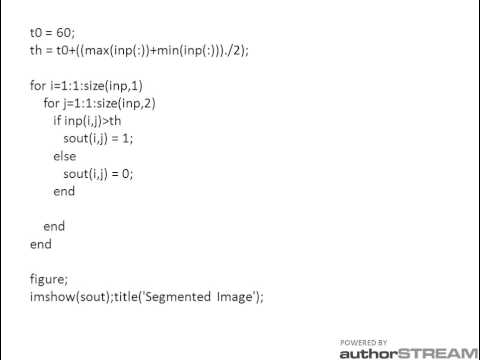 MATLAB CODE for Tumor segmentation