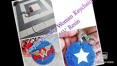 Acrylic Wonder Woman Keychain using UV resin & Cricut Joy| Diy | Glitter |
