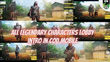 All legendary Characters lobby intro in cod mobile|season 6|Mythic templer features|philipines
