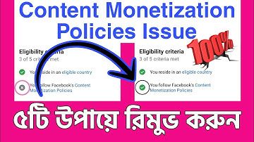 Facebook Content Monetization Policy Issue Remove | 100% Working
