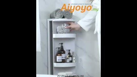 360 Rotating Bathroom Corner Storage Cabinet @ AiYOYO.my