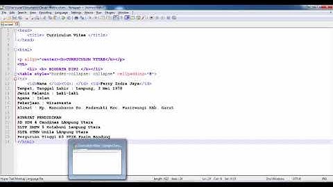 Tutorial HTML : Cara Membuat CV Online