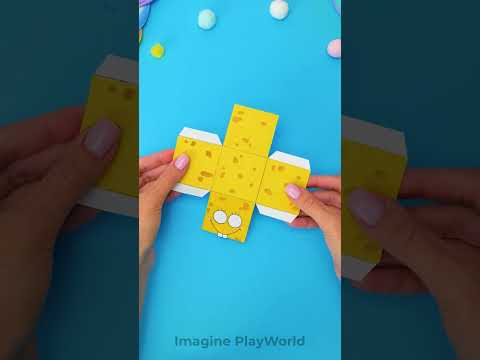 💛Homemade Spongebob! So Easy & So Fun! 🧽 #PaperCraft #DIY #ArtHacks
