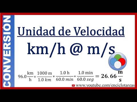 Conversión de km/h a m/s (método difícil)