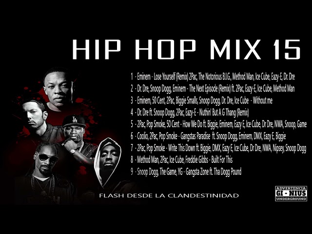 HIP HOP MIX 2023  Eminem, Snoop Dogg, Dr. Dre, 2Pac, DMX ,Nas, 50 Cent,  Ice Cube, WC, Xzibit class=