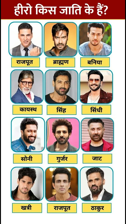 सभी हीरो की जाति क्या है  Bollywood Actor's Caste & Religion  किस जाति के हैं ये बॉलीवुड हीरो