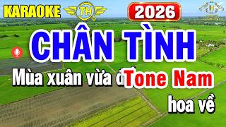 Chân Tình Karaoke Tone Nam ( Am ) Nhạc Sống 2026 Dễ Hát | Trọng Hiếu