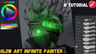 How To make GLOW ART | Infinite painter tutorial | Kakashi Hatake - glow art screenshot 2