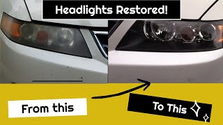 Acura TSX Headlight Restoration