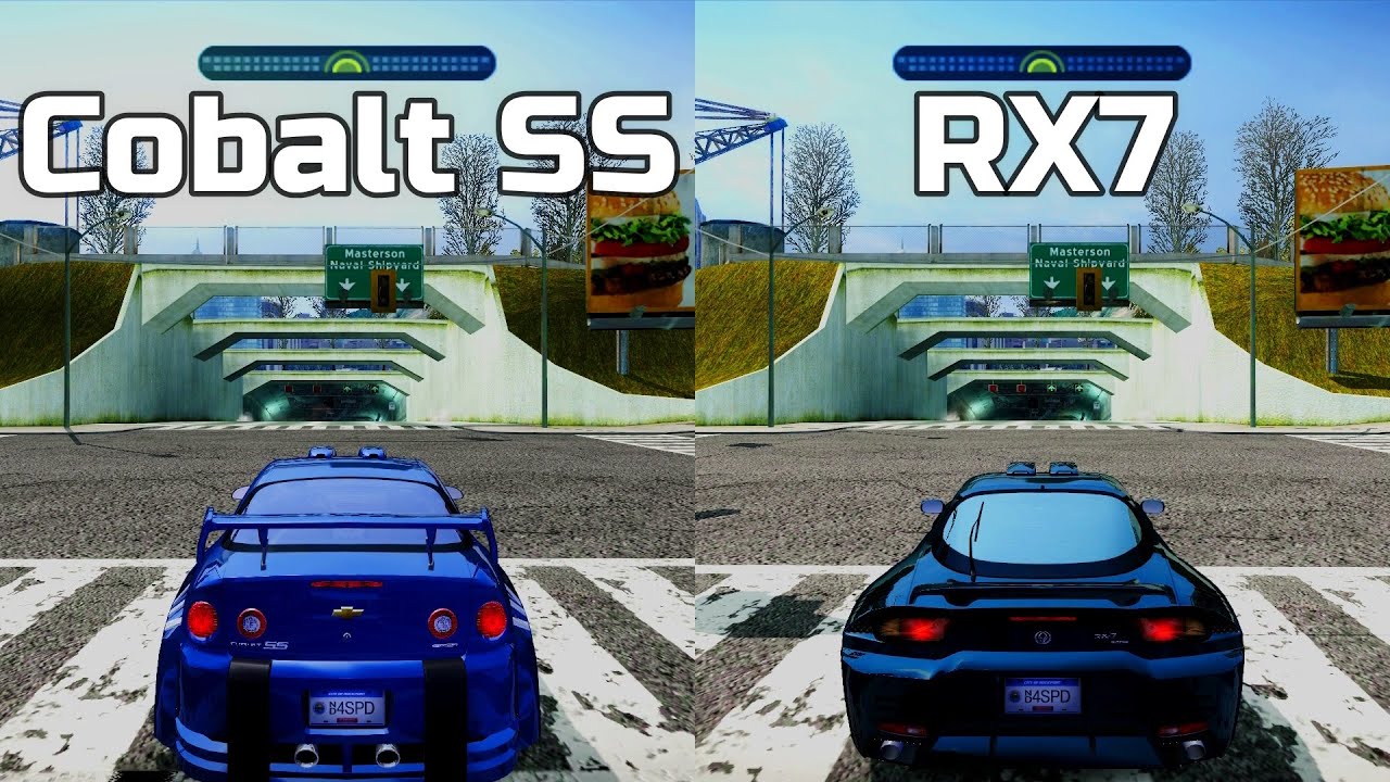 NFS Most Wanted: Chevrolet Cobalt SS vs Mazda RX7 - Drag Race