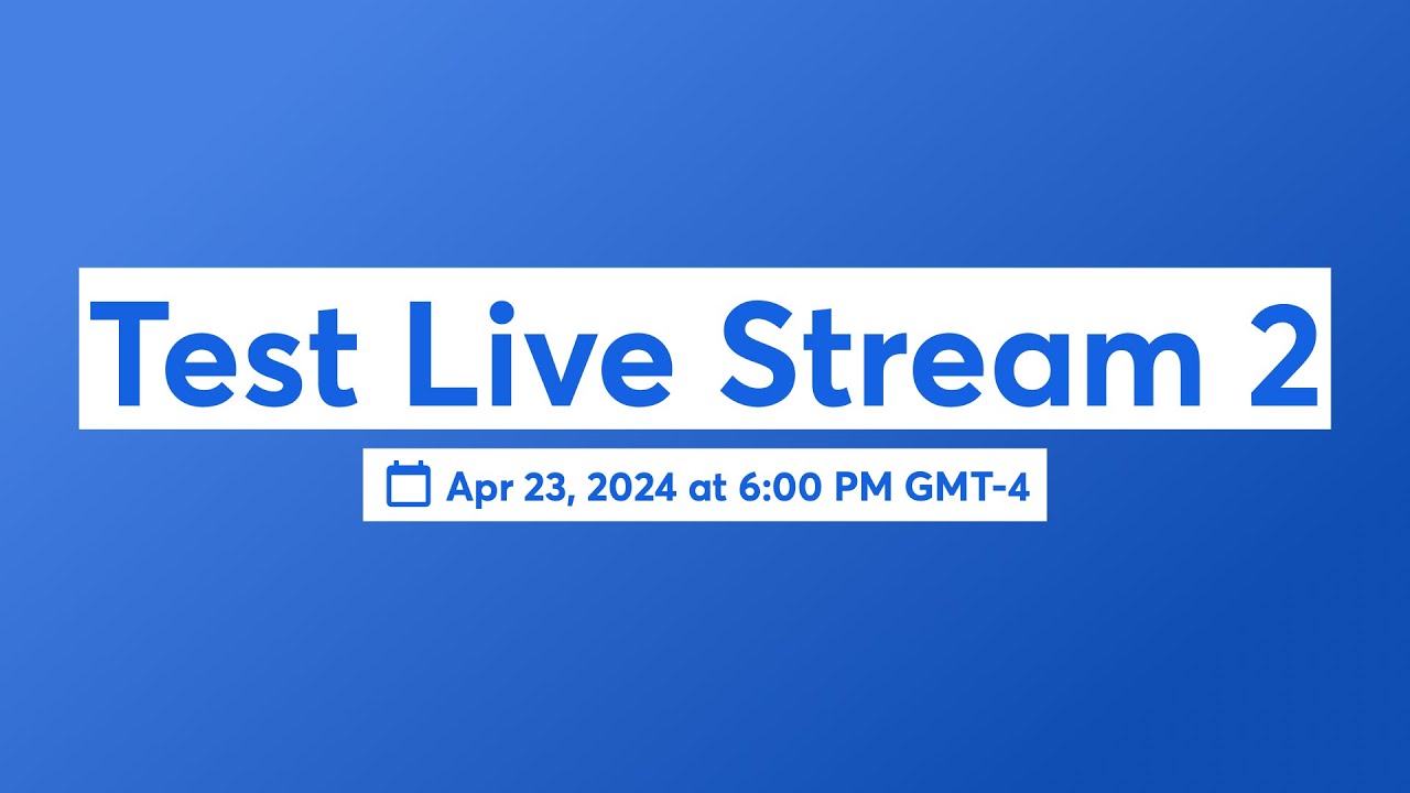 Test Live Stream 2!! - YouTube