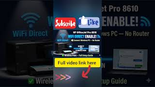How to Enable Wifi Direct On Hp officejet pro 8610 printer and Connect on Windows PC. Wireless print