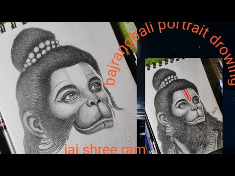 Bajrangbali portrait drowing@hamuman ji drowing#new portrait drowing video#@! jai shree ram#!