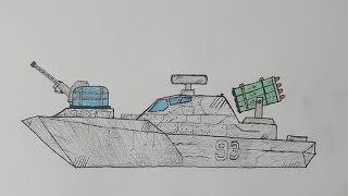 How to draw a Small Battleship | Easy