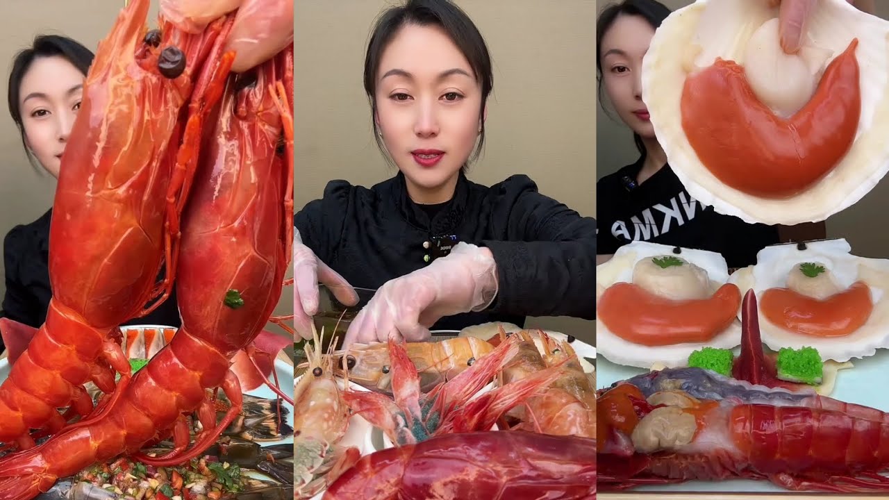 Yummy #599 Eat Lobster 🦞, Shrimp 🍤🦐, ..{ seafood 🦐 🦐 } #mukbang #seafood #delicious 