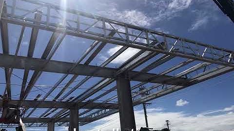 Installation of prefab steel structure Gas Station - LF BJMB