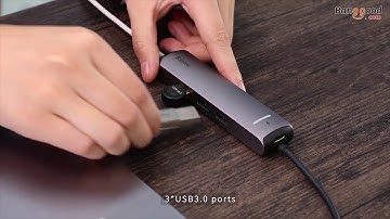 Baseus 6 in 1 Type-c to USB 3.0 PD Fast Charge Gigabit RJ45 4K Dispaly Adapter Hub