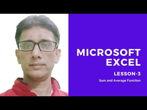 Excel Tutorial 3 Sum and Average Function
