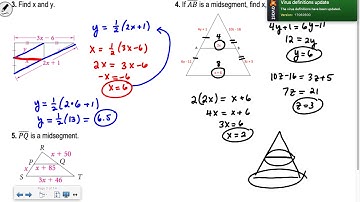 5.1 and 5.2 Geometry: Midsegments of Triangles, Perpendicular and Angle Bisectors