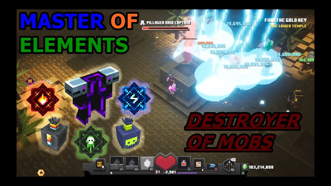 Hitless Elemental Trinity Mage! (Apocalypse+25) - Minecraft Dungeons