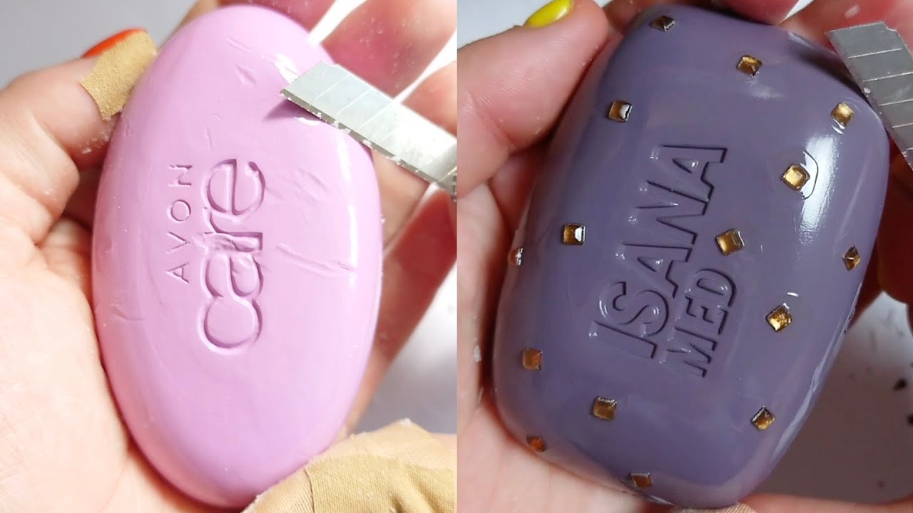 Soap Carving ASMR Relaxing Sounds no talking Satisfying ASMR Video #soapcarving #soapcuttingvideo