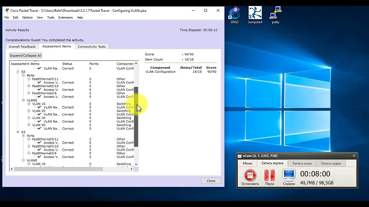 3.2.1.7 Packet Tracer - Configuring VLANs