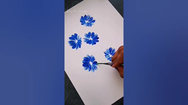 Beautiful And AWESOME Flower Painting #Shorts Round Brush Acrylic Painting